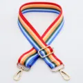 Colorful adjustable bag strap replacement, ethnic style shoulder crossbody strap accessories. - Pattern No. 9 / Gold Hook