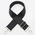 Black replacement bag strap with classic maze pattern and gold hardware, adjustable and stylish. - Gold Hook / Black (No. 888)