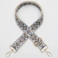 3.8cm Bohemian Jacquard Wide Bag Strap Adjustable Crossbody Shoulder Strap Replacement - Gold Hook / No.971