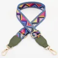 Colorful ethnic style adjustable replacement shoulder strap for crossbody bags and handbags. - Film Pattern With Army Green