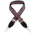 Adjustable woven replacement shoulder strap for women crossbody handbag ethnic style floral blue - Dandelion Pattern With Black