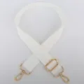 Weißer Canvas Taschengurt mit verstellbarer goldener Metallhardware für Umhängetaschen. - Weißes Baumwollband