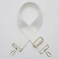 White 5cm Wide Replacement Bag Strap Adjustable Crossbody Purse Woven Geometric Pattern - White (No. 890)