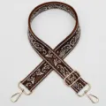 Sangle de sac large à motif cachemire marron avec quincaillerie en métal doré, réglable. - Style 1048 Fermoir Doré