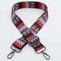 Ethnic style adjustable bag strap replacement, colorful woven crossbody shoulder strap for women. - Pattern No. 3 / Gunmetal Hook