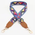 Adjustable Ethnic Style Bag Strap Replacement Colorful Geometric Crossbody Strap - Film Pattern With Brown