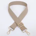 Ersatz Schultergurt Umhängegurt aus Canvas verstellbar mit goldfarbenen Metallbeschlägen Zubehör. - Khakifarbenes Baumwollband