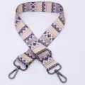 Ethnic style wide adjustable bag strap replacement, colorful geometric patterned strap for crossbody bags. - Style 45 Gunmetal Hardware
