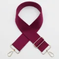 Brede bordeauxrode stoffen vervangende tasriem met goudkleurige metalen hardware verstelbaar. - Gouden Haak / 867 (Wijnrood)