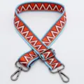 Colorful ethnic style adjustable replacement bag strap for crossbody handbag accessory - Pattern No. 5 / Gunmetal Hook