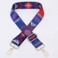 Colorful ethnic style wide bag strap adjustable replacement shoulder crossbody bag belt. - Style 46 Gold Hardware