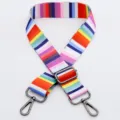 Colorful striped adjustable bag strap, replacement shoulder crossbody strap for women bags. - Pattern No. 6 / Gunmetal Hook