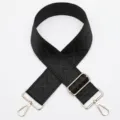 Zwarte brede tassenband vervanging verstelbare crossbody schouderband met goud hardware. - Stijl Nr. 898 / Gouden Haak