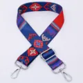 Wide adjustable bag strap colorful ethnic style replacement crossbody shoulder bag belt - Style 46 Silver Hardware