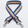 Colorful ethnic geometric print adjustable replacement bag strap for cross-body purse accessory - Pattern No. 7 / Gunmetal Hook