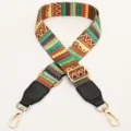 Colorful bohemian ethnic style bag strap replacement adjustable crossbody shoulder strap - Zigzag Pattern With Black
