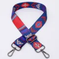 Wide adjustable bag strap ethnic colorful replacement shoulder strap for crossbody bags - Style 46 Gunmetal Hardware