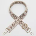 Wide replacement jacquard bag strap adjustable ethnic shoulder belt with gold hardware - No.977