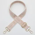 Correa de repuesto ancha de jacquard étnico con herrajes metálicos dorados ajustables. - Modelo 991