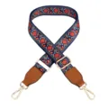 Colorful ethnic style replacement bag strap, adjustable woven shoulder strap for crossbody bags. - Dandelion Pattern With Brown