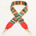 Adjustable ethnic style wide replacement bag strap colorful geometric shoulder crossbody strap - Zigzag Pattern With Bright Red