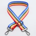 Colorful striped bag strap adjustable replacement shoulder strap for crossbody bags multi-color - Pattern No. 9 / Gunmetal Hook