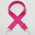 Tracolla per borsa in tessuto rosa vivo con motivo a rombi geometrici e accessori dorati. - Stile Rosa Brillante (850)