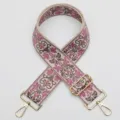 Colorful ethnic jacquard wide bag strap replacement with golden hardware for crossbody bags. - Gold Hook / No. 943