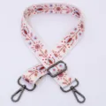 Ethnic style wide adjustable bag strap, replacement shoulder strap for daily crossbody bags. - Style 47 Gunmetal Hardware