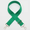 Groene geweven vervangende tasband met chevronpatroon en gouden metalen hardware. - Gouden Haak / Groen (Nr. 828)