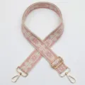 Correa de repuesto ancha de jacquard étnico, bandolera tejida rosa ajustable para bolsos de hombro. - Modelo 996