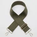 Sangle de sac large vert armée, bandoulière tissée de 5 cm, lanière de rechange réglable. - Style N° 904