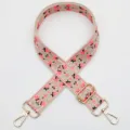 Adjustable Woven Bag Strap Ethnic Boho Replacement Crossbody Purse Strap Pink Beige - No.982
