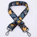 Wide replacement bag strap adjustable canvas crossbody strap ethnic floral pattern strap hardware - Style 48 Gunmetal Hardware