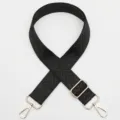 Comoda tracolla di ricambio nera regolabile con motivo a rombi e fibbie dorate. - Stile Nero (854)