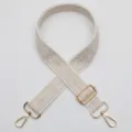 Correa de bolso ancha de jacquard beige con herrajes dorados, bandolera de repuesto ajustable. - Modelo 997
