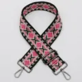 Tracolla larga di ricambio per borsa con motivo jacquard etnico, accessorio elegante. - No. 458 Ganci Canna di Fucile