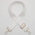 Sangle de sac de rechange tissée blanche avec pièces dorées, bandoulière réglable. - Blanc (No. 831)