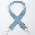 Blue adjustable wide bag strap with geometric labyrinth pattern and durable gold hardware. - No. 761 (761) / Gold Hook