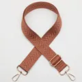 Large bandoulière tissée chevron marron, sangle de rechange élégante avec accessoires dorés pour sac. - Brun (No. 832)