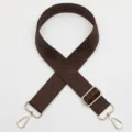 Tracolla per borsa intrecciata marrone regolabile con hardware dorato, motivo a rombi per borse. - Stile Marrone (856)