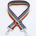 Colorful striped adjustable bag strap, replacement shoulder strap for crossbody bags, ethnic style. - Pattern No. 8 / Silver Hook