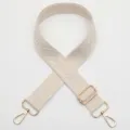 Tracolla di ricambio beige intrecciata con motivo geometrico a rombi e fibbie dorate, regolabile. - Stile Beige (857)