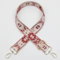 Ethnic style jacquard bag strap with floral pattern, adjustable wide shoulder strap for crossbody bags. - Style 1023