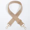 Adjustable wide replacement bag strap, beige labyrinth woven webbing with gold-tone hardware. - No. 763 (763) / Gold Hook