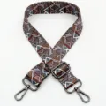 Courroie de sac de remplacement à motif ethnique réglable pour sacs à bandoulière. - Style 84 / Crochet Gunmetal