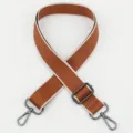 Correa de repuesto ajustable para bolso, bandolera tejida marrón caramelo con ganchos de metal. - Estilo 300 Gancho de Pavón