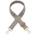 Adjustable ethnic diamond woven bag strap, replacement shoulder strap for crossbody bags. - No. 666 / Gold Hook