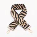 Wide zebra print replacement bag strap with gold metal adjustable buckle for crossbody bags - Style Number 230 / Silver Hook