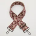 Woven bag strap replacement wide adjustable ethnic pattern shoulder strap for handbag purse - Style 679 Gunmetal Hook
